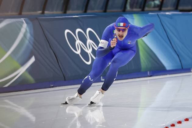 MILAN , 11-02-2026 , Milano Speed skating, Eisschnelllauf Stadium , Olympic Winter games, Winterspiele,Spiele, Summer games 2026 - Speed Skating 1000m men , Picture shows Francesco Betti Olympic Winter Games 2026 - Speed Skating 1000m men  x201495881x Copyright:
