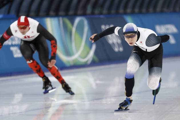 MILAN , 11-02-2026 , Milano Speed skating, Eisschnelllauf Stadium , Olympic Winter games, Winterspiele,Spiele, Summer games 2026 - Speed Skating 1000m men , Picture shows Daniel Milagros Wataru Morishige Olympic Winter Games 2026 - Speed Skating 1000m men  x201495898x Copyright: