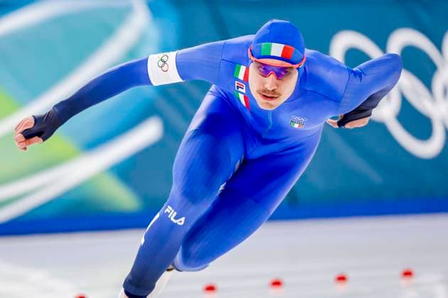 Francesco Betti of Italy Men 1000m, Milano Cortina 2026 Winter Olympics: Day 5, Speed skating, Eisschnelllauf - Milano Cortina 2026 Winter Olympics: Day 5, Milano Speed Skating Stadium, February 11, 2026, Milan, Italy.