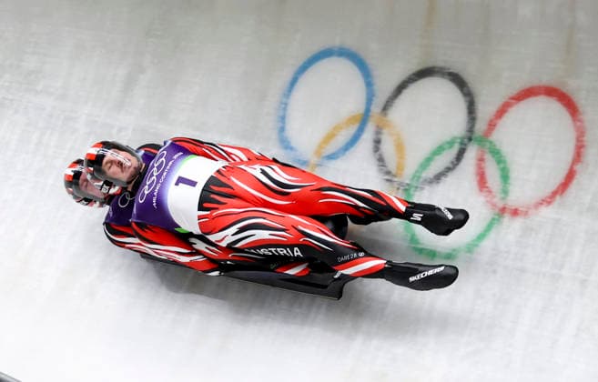 OLYMPICS - Winter Olympic Games, Olympische Spiele, Olympia, OS Milano Cortina 2026 CORTINA D AMPEZZO,ITALY,11.FEB.26 - OLYMPICS, LUGE - Winter Olympic Games Milano Cortina 2026, men, doubles. Image shows Thomas Steu and Wolfgang Kindl (AUT).  GEPAxpictures xMaticxKlansek