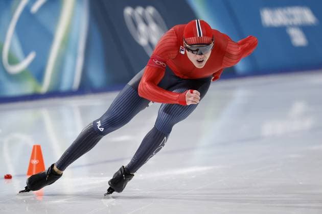 MILAN , 11-02-2026 , Milano Speed skating, Eisschnelllauf Stadium , Olympic Winter games, Winterspiele,Spiele, Summer games 2026 - Speed Skating 1000m men , Picture shows Bjorn Magnussen Olympic Winter Games 2026 - Speed Skating 1000m men  x201496233x Copyright: