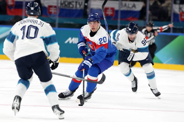 Milano Cortina 2026, Milan, Italy, 11.02, 2026, MiCo2026, MiCo, 2026, Olympics, Olympic, Winter Olympic, Olympic Winter games, Winterspiele,Spiele, Summer games Ice hockey, Eishockey Finland, Slovakia Juraj Slafkovsky of Slovakia in action during Men™s Premilinary round Group B Ice Hockey match between Slovakia and Finland teams of Milano Cortina 2026 Olympic Winter Games in Milan, Italy, 11.02.2026. Photo: Roman Koksarov (RKF) Milan Italy Copyright: xRomanxKoksarovx 0B4A0762.JPG
