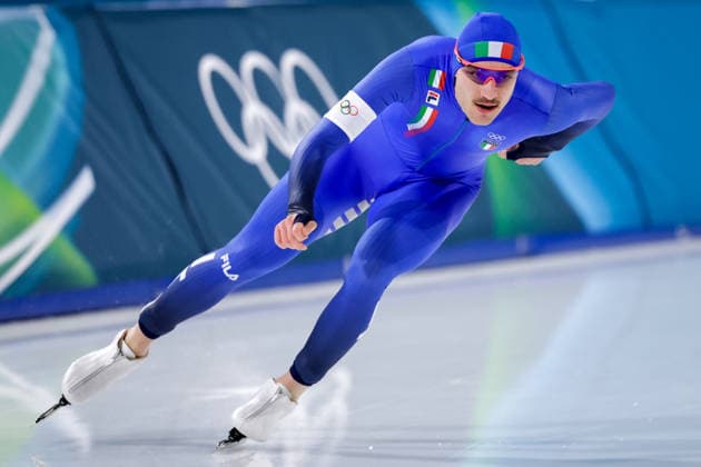 2026-02-11 Speed skating, Eisschnelllauf - Milano Cortina 2026 Winter Olympics - Day 5 MILAN, ITALY - FEBRUARY 11: Francesco Betti of Italy in a training session during Day 5 of Speed Skating - Milano Cortina 2026 Winter Olympics at Milano Speed Skating Stadium on February 11, 2026 in Milan, Italy. (Photo by Joris Verwijst BSR Agency) Milan Italy Content not available for redistribution in The Netherlands directly or indirectly through any third parties. Copyright: xBSRxAgencyx