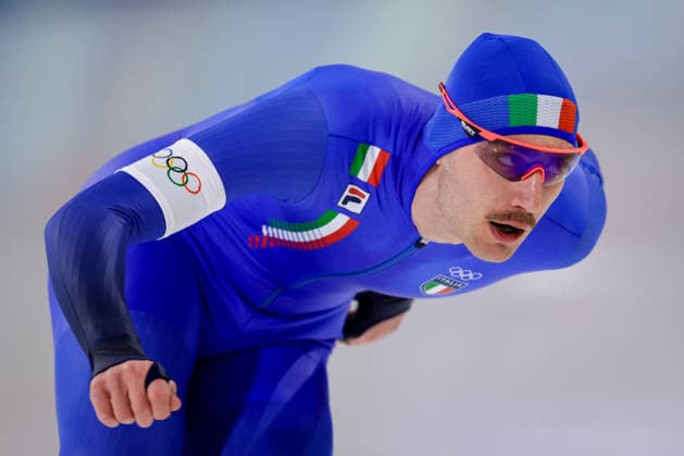 2026-02-11 Speed skating, Eisschnelllauf - Milano Cortina 2026 Winter Olympics - Day 5 MILAN, ITALY - FEBRUARY 11: Francesco Betti of Italy in a training session during Day 5 of Speed Skating - Milano Cortina 2026 Winter Olympics at Milano Speed Skating Stadium on February 11, 2026 in Milan, Italy. (Photo by Joris Verwijst BSR Agency) Milan Italy Content not available for redistribution in The Netherlands directly or indirectly through any third parties. Copyright: xBSRxAgencyx
