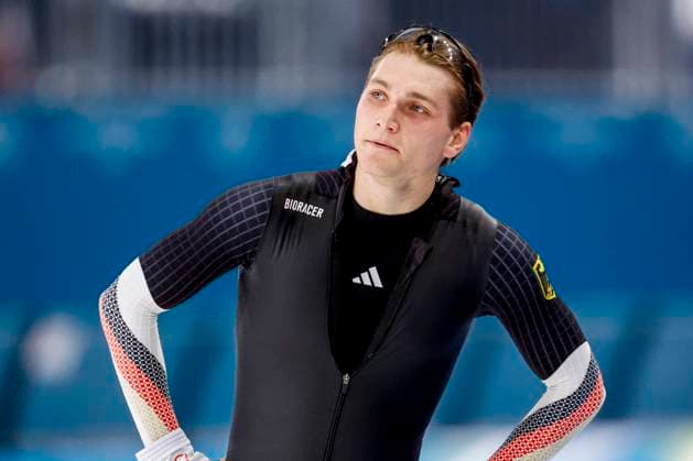 Moritz Klein of Germany looks on after Men 1000m, Milano Cortina 2026 Winter Olympics: Day 5, Speed skating, Eisschnelllauf - Milano Cortina 2026 Winter Olympics: Day 5, Milano Speed Skating Stadium, February 11, 2026, Milan, Italy.