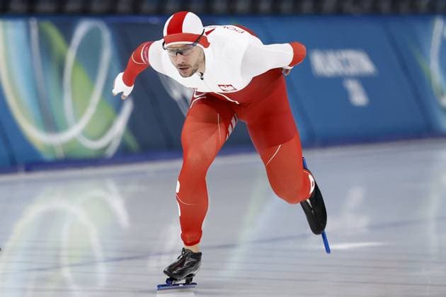 MILAN , 11-02-2026 , Milano Speed skating, Eisschnelllauf Stadium , Olympic Winter games, Winterspiele,Spiele, Summer games 2026 - Speed Skating 1000m men , Picture shows Piotr Michalski Olympic Winter Games 2026 - Speed Skating 1000m men  x201496589x Copyright: