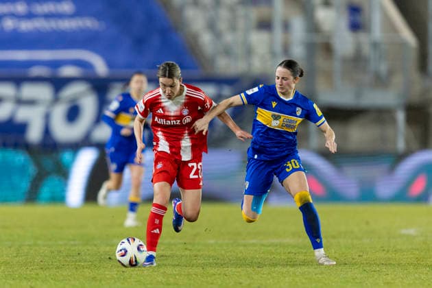 Google Pixel Womens Bundesliga FC Carl Zeiss Jena vs FC Bayern Munich Jena 11 02 2026 Barbara Dunst 28 FC Bayern Munich vs Elena Mühlemann 30 FC Carl Zeiss Jena Google Pixel Womens Bundesliga FC Carl Zeiss Jena vs FC Bayern Munich ad hoc arena at Ernst Abbe Sportfeld 11 02 2026 DFB REGULATIONS PROHIBIT ANY USE OF PHOTOGRAPHS AS IMAGE SEQUENCES AND OR QUASI VIDEO Copyright: xBEAUTIFULxSPORTS Duehringx