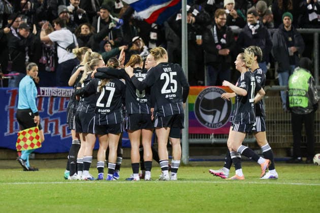 11 02 2026, xgrfx, Football UEFA Women s Europa Cup 1 4 Final, Eintracht Frankfurt FC Nordsjaelland v l Tor, Rebecka Blomqvist Eintracht Frankfurt DFL DFB REGULATIONS PROHIBIT ANY USE OF PHOTOGRAPHS as IMAGE SEQUENCES and or QUASI VIDEO Stadion am Brentanobad