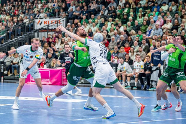 Handball Bundesliga HSG Wetzlar Füchse Berlin, 11 02 26 Philipp Ahouansou HSG Wetzlar, 19 , Matthes Langhoff Füchse Berlin, 25 , Filip Vistorop HSG Wetzlar, 4 , Handball Bundesliga HSG Wetzlar Füchse Berlin Wetzlar, 11 02 26 Copyright: xBEAUTIFULxSPORTS Roeczeyx