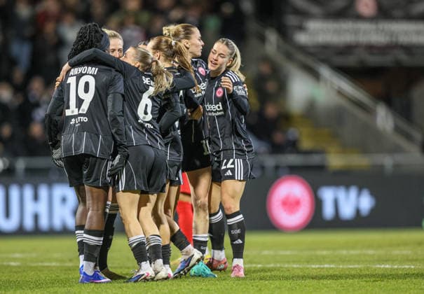 GER, Frankfurt, Eintracht Frankfurt vs FC Nordsjaelland, European Cup, Football, UEFA, 2024 2026 season, Stadion am Brentanobad, quarter-final, first leg in picture Ereleta Memeti Eintracht Frankfurt Women 27 , scores the 3 0, goal, jubilation and joy, emotions DFB DFL REGULATIONS PROHIBIT ANY USE OF PHOTOGRAPHS AS IMAGE SEQUENCES AND OR QUASI VIDEO, 11 02 2026 Copyright: HMBxMedia HendrikxHamelau