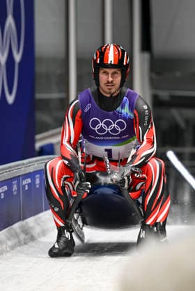 OLYMPICS - Winter Olympic Games, Olympische Spiele, Olympia, OS Milano Cortina 2026 CORTINA D AMPEZZO,ITALY,11.FEB.26 - OLYMPICS, LUGE - Winter Olympic Games Milano Cortina 2026, men, doubles. Image shows Thomas Steu and Wolfgang Kindl (AUT).  GEPAxpictures xAlexanderxSolc