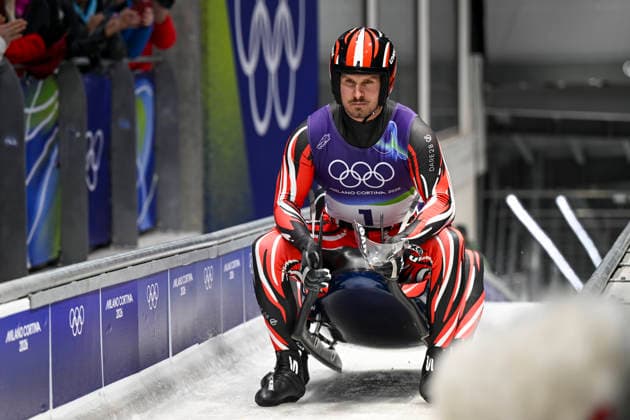 OLYMPICS - Winter Olympic Games, Olympische Spiele, Olympia, OS Milano Cortina 2026 CORTINA D AMPEZZO,ITALY,11.FEB.26 - OLYMPICS, LUGE - Winter Olympic Games Milano Cortina 2026, men, doubles. Image shows Thomas Steu and Wolfgang Kindl (AUT).  GEPAxpictures xAlexanderxSolc