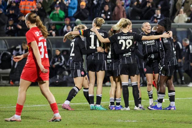 11 02 2026, xgrfx, Football UEFA Women s Europa Cup 1 4 Final, Eintracht Frankfurt FC Nordsjaelland v l Tor, Ereleta Memeti Eintracht Frankfurt DFL DFB REGULATIONS PROHIBIT ANY USE OF PHOTOGRAPHS as IMAGE SEQUENCES and or QUASI VIDEO Stadion am Brentanobad