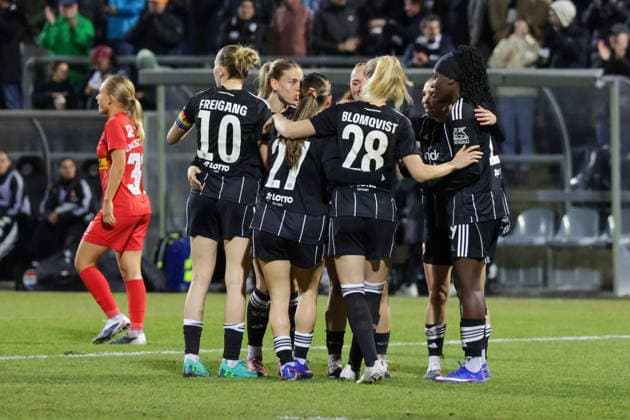 11 02 2026, xgrfx, Football UEFA Women s Europa Cup 1 4 Final, Eintracht Frankfurt FC Nordsjaelland v l Tor, Ereleta Memeti Eintracht Frankfurt DFL DFB REGULATIONS PROHIBIT ANY USE OF PHOTOGRAPHS as IMAGE SEQUENCES and or QUASI VIDEO Stadion am Brentanobad