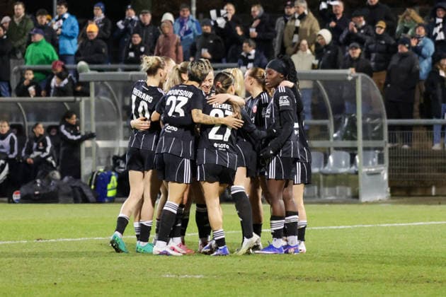 11 02 2026, xgrfx, Football UEFA Women s Europa Cup 1 4 Final, Eintracht Frankfurt FC Nordsjaelland v l Tor, Ereleta Memeti Eintracht Frankfurt DFL DFB REGULATIONS PROHIBIT ANY USE OF PHOTOGRAPHS as IMAGE SEQUENCES and or QUASI VIDEO Stadion am Brentanobad