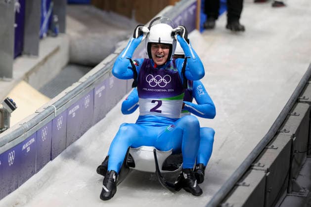 OLYMPICS - Winter Olympic Games, Olympische Spiele, Olympia, OS Milano Cortina 2026 CORTINA D AMPEZZO,ITALY,11.FEB.26 - OLYMPICS, LUGE - Winter Olympic Games Milano Cortina 2026, women, doubles. Image shows Andrea Voetter and Marion Oberhofer (ITA).  GEPAxpictures xMaticxKlansek