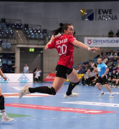 Handball I Women I Season 2025 2026 I 1 HBF I 17 Matchday I VFL Oldenburg Thüringer HC I 11 02 2026 Johanna Reichert 29, Thüringer HC Oldenburg Kleine EWE Arena Niedersachsen Germany Copyright: xLobeca JonasxBoningx
