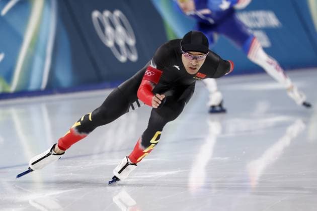 MILAN , 11-02-2026 , Milano Speed skating, Eisschnelllauf Stadium , Olympic Winter games, Winterspiele,Spiele, Summer games 2026 - Speed Skating 1000m men , Picture shows Zhongyan Ning Olympic Winter Games 2026 - Speed Skating 1000m men  x201497542x Copyright: