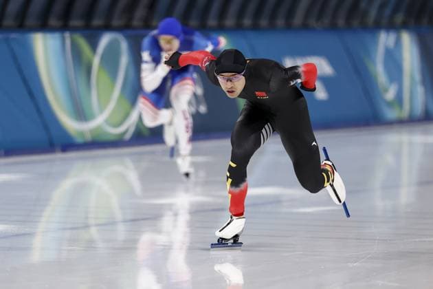 MILAN , 11-02-2026 , Milano Speed skating, Eisschnelllauf Stadium , Olympic Winter games, Winterspiele,Spiele, Summer games 2026 - Speed Skating 1000m men , Picture shows Zhongyan Ning Olympic Winter Games 2026 - Speed Skating 1000m men  x201497559x Copyright: