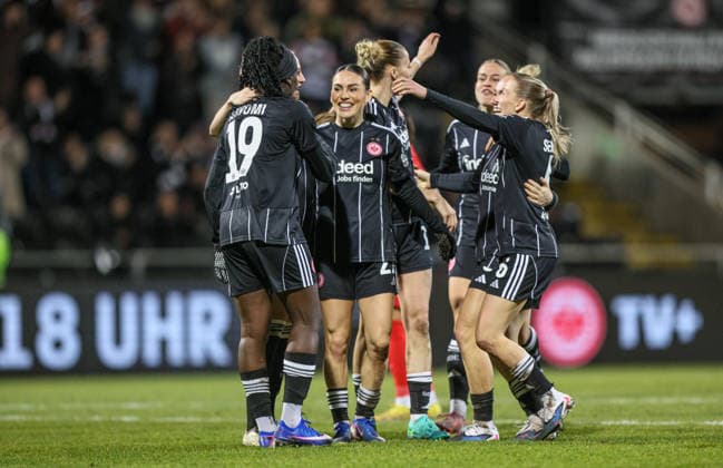 GER, Frankfurt, Eintracht Frankfurt vs FC Nordsjaelland, European Cup, Football, UEFA, 2024 2026 season, Stadion am Brentanobad, quarter-final, first leg in picture Ereleta Memeti Eintracht Frankfurt Women 27 , scores the 3 0, goal, jubilation and joy, emotions DFB DFL REGULATIONS PROHIBIT ANY USE OF PHOTOGRAPHS AS IMAGE SEQUENCES AND OR QUASI VIDEO, 11 02 2026 Copyright: HMBxMedia HendrikxHamelau