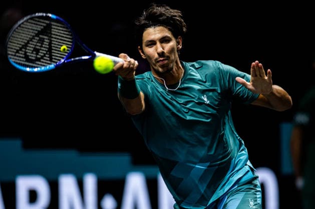 ROTTERDAM, NETHERLANDS - FEBRUARY 11: Alexei Popyrin of Australia plays a forehand in his Men s Singles First Round match against Felix Auger-Aliassime of Canada during Day Three of the ABN AMRO Open at the Rotterdam Ahoy on February 11, 2026 in Rotterdam, Netherlands. (Photo by Rene Nijhuis) SPO  Copyright: xRenexNijhuis