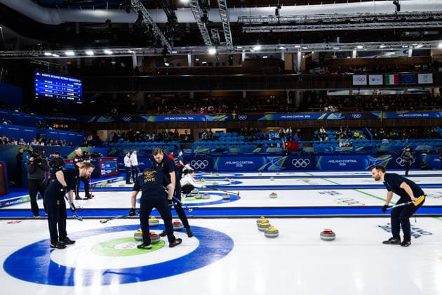 260211 Niklas Edin, Rasmus Wrana, Christoffer Sundgren and Oskar Eriksson of Sweden compete in a men s round robin curling match between Sweden and Italy during day 5 of the 2026 Winter Olympics on February 11, 2026 in Cortina. Photo: Jon Olav Nesvold BILDBYRAN COP 217 JE0117 curling Olympic Games, Olympische Spiele, Olympia, OS olympics winter olympics os ol olympiska spel vinter-os olympiske leker milano cortina 2026 milan cortina 2026 milano cortina 2026 olympic games milano cortina 2026 winter olympic games milano cortina-os milano cortina-ol vinter-ol 5 bbeng *** 260211 Niklas Edin, Rasmus Wrana, Christoffer Sundgren and Oskar Eriksson of Sweden compete in a men s round robin curling match between Sweden and Italy during day 5 of the 2026 Winter Olympics on February 11, 2026 in Cortina Photo Jon Olav Nesvold BILDBYRAN COP 217 JE0117 curling olympic games olympics winter olympics os ol olympiska spel vinter os olympiske leker milano cortina 2026 milan cortina 2026 milano cortina 2026 olympic games milano cortina 2026 winter olympic games milano cortina os milano cortina ol vinter ol 5 bbeng  Copyright: JONxOLAVxNESVOLD BB260211JE078