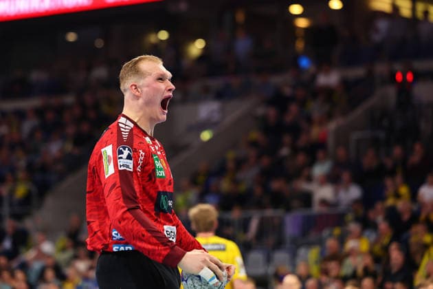 David Spaeth Rhein Neckar Loewen, 29 cheers GER, Rhein Neckar Loewen vs THW Kiel, Handball, Daikin Handball Bundesliga, Matchday 20, Season 2025 2026, 11 02 2026 GER, Rhein Neckar Loewen vs THW Kiel, Handball, Daikin Handball Bundesliga, Matchday 20, Season 2025 2026, 11 02 2026 Mannheim Copyright: xEibner-Pressefoto RenexWeissx EP_RWS