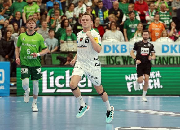 11 02 2026, xovx, Handball Daikin Handball Bundesliga, HSG Wetzlar Füchse Berlin Cheers for Tobias Schjölberg Gröndahl Füchse Berlin Wetzlar Buderus Arena Hessen Germany EN