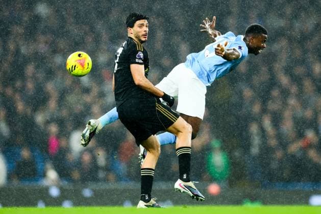 Raul Jimenez of Fulham & Marc Guehi of Manchester City compete Manchester City v Fulham, Premier League, Football, Etihad Stadium, Manchester, UK - 11 Feb 2026Manchester Etihad Stadium United Kingdom EDITORIAL USE ONLY No use with unauthorised audio, video, data, fixture lists, club league logos or live services. Online in-match use limited to 120 images, no video emulation. No use in betting, games or single club league player publications. Copyright: xPaulxCurrie Shutterstockx 16540352co