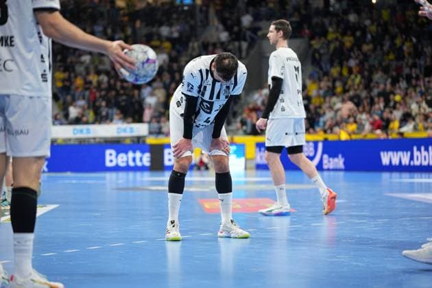 Scene with Domagoj Duvnjak 4 THW Kiel , Petter Øverby 11 THW Kiel and Magnus Landin 7 THW Kiel Rhein Neckar Löwen vs THW Kiel Copyright: xspeedshotx
