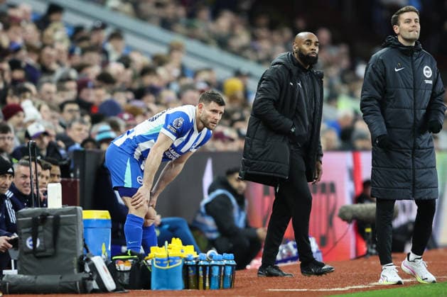 Birmingham, England, 11th February 2026. James Milner of Brighton and Hove Albion prepares to come on during the first half during the Aston Villa vs Brighton and Hove Albion Premier League match at Villa Park, Birmingham. Picture credit should read: Gareth Evans Sportimage EDITORIAL USE ONLY. No use with unauthorised audio, video, data, fixture lists, club league logos or live services. Online in-match use limited to 120 images, no video emulation. No use in betting, games or single club league player publications. SPI_018_GE_AVL_vs_BHA SPI-4521-0018
