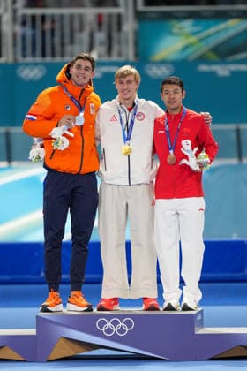 2026-02-11 - Milano Cortina 2026 Winter Olympics 1000m Men MILAN, ITALY - FEBRUARY 11: Jenning De Boo of the Netherlands, Jordan Stolz of United States of America, Zhongyan Ning of China during the 1000m Men on day 3 of the Milano Cortina 2026 Winter Olympics at the Milano Speed skating, Eisschnelllauf Arena on February 11, 2026 in Milan, Italy Milan Milano Speed Skating Arena Italy Content not available for redistribution in The Netherlands directly or indirectly through any third parties. Copyright: xAndrexWeeningx