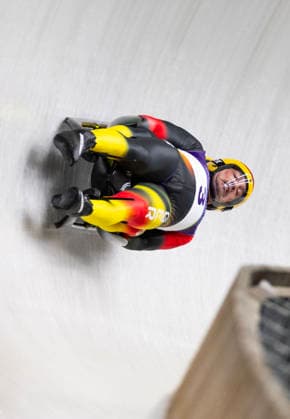 February 11, 2026, Cortina D ampezzo, Lombardy, Italy: Tobias Wendl, front, and Tobias Arlt of Germany win bronze in Mens Doubles Luge at the Cortina Sliding Centre for the Milano Cortina 2026 Winter Olympics. Cortina D ampezzo Italy - ZUMAsc5_ 20260211_oly_sc5_001 Copyright: xErichxSchlegelx