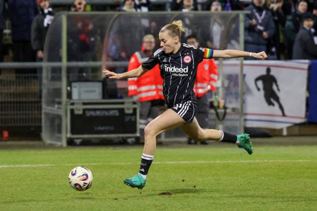 11 02 2026, xgrfx, Football UEFA Women s Europa Cup 1 4 Final, Eintracht Frankfurt FC Nordsjaelland v l Laura Freigang Eintracht Frankfurt DFL DFB REGULATIONS PROHIBIT ANY USE OF PHOTOGRAPHS as IMAGE SEQUENCES and or QUASI VIDEO Stadion am Brentanobad