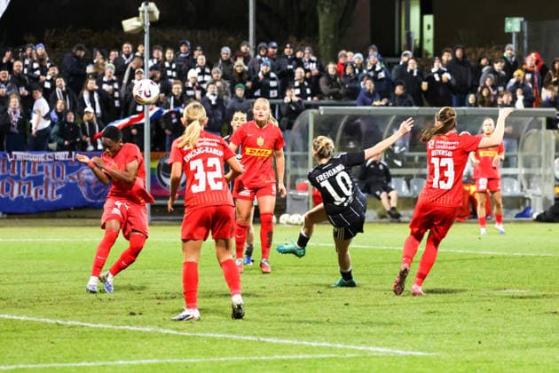 11 02 2026, xgrfx, Football UEFA Women s Europa Cup 1 4 Final, Eintracht Frankfurt FC Nordsjaelland v l Laura Freigang Eintracht Frankfurt DFL DFB REGULATIONS PROHIBIT ANY USE OF PHOTOGRAPHS as IMAGE SEQUENCES and or QUASI VIDEO Stadion am Brentanobad