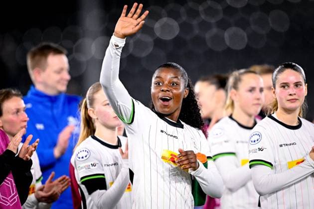 OH Leuven v Arsenal - UEFA Women s Champions League LEUVEN, BELGIUM - FEBRUARY 11 : De Ceuster Kadhiya forward of OH Leuven during the UEFA Women s Champions League 2025 26 knockout phase play-off first leg match between OH Leuven Women and Arsenal Women on February 11, 2026 in Leuven, Belgium, 11 02 2026  Copyright: xTomasxSiskx