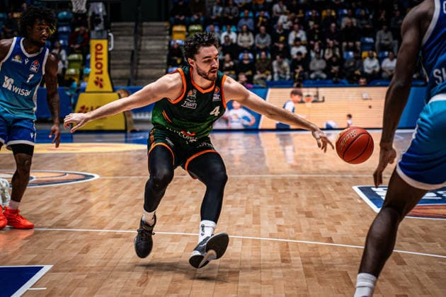 11 02 2026, xhfmx, Basketball easyCredit BBL Bundesliga, Frankfurt Skyliners VET CONCEPT Gladiators Trier Clay Guillozet VET Concept Gladiators Trier DFL DFB REGULATIONS PROHIBIT ANY USE OF PHOTOGRAPHS as IMAGE SEQUENCES and or QUASI VIDEO Frankfurt am Main