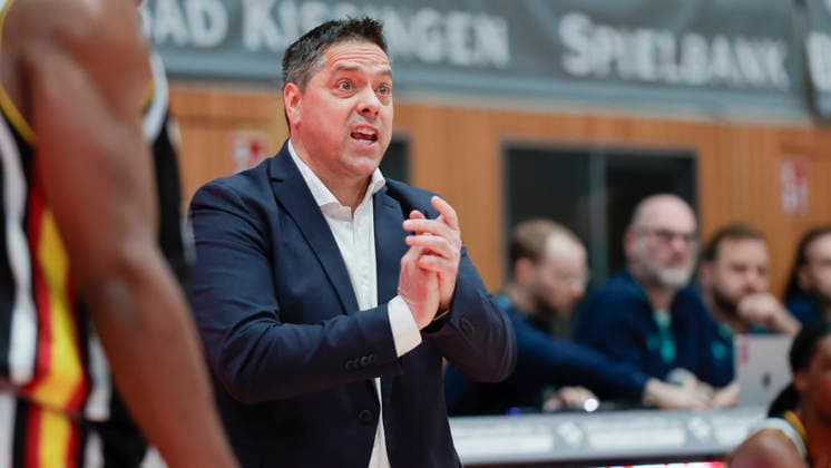 In the picture Head Coach Sasa Filipovski Wuerzburg Baskets 11 02 2026, Fitness First Wuerzburg Baskets vs Unicaja Malaga, Basketball Champions League, Round of 16, Group K, Matchday 4, Germany, 97072, tectake Arena Wuerzburg, Copyright: HMBxMedia xJulienxBecker