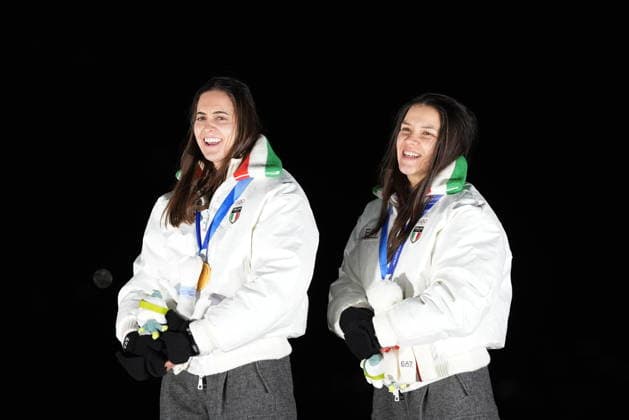 Italy s gold medalists Andrea Voetter and Simon Kainzwaldner, celebrate after the women s doubles luge competitions at the 2026 Winter Olympics, in Cortina d Ampezzo, Italy, Wednesday, Feb. 11, 2026. (Photo Spada LaPresse)  Copyright: xSpada LaPressex