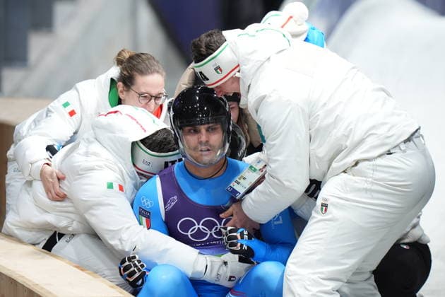Italy s gold medalists Emanuel Rieder, and Simon Kainzwaldner, celebrate after the men s doubles luge competitions at the 2026 Winter Olympics, in Cortina d Ampezzo, Italy, Wednesday, Feb. 11, 2026. (Photo Spada LaPresse)  Copyright: xSpada LaPressex