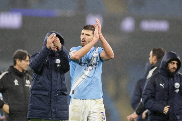 11th February 2026; Etihad Stadium, Manchester, Lancashire, England; Premier League Football, Manchester City versus Fulham; Ruben Dias of Manchester City after the 3-0 win  RogerxEvans Content restricted for UK based newspaper