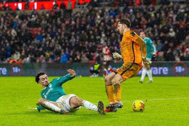 Football - FA Premier League - Sunderland AFC v Liverpool FC SUNDERLAND, ENGLAND - Wednesday, February 11, 2026: Liverpool s Curtis Jones with an attempt on goal during the FA Premier League match between Sunderland AFC and Liverpool FC at the Stadium of Light. (Photo by David Rawcliffe Propaganda) SUNDERLAND Stadium of Light TYNE AND WEAR ENGLAND  Copyright: xDavidxRawcliffex P2026-02-11-Sunderland_Liverpool-116
