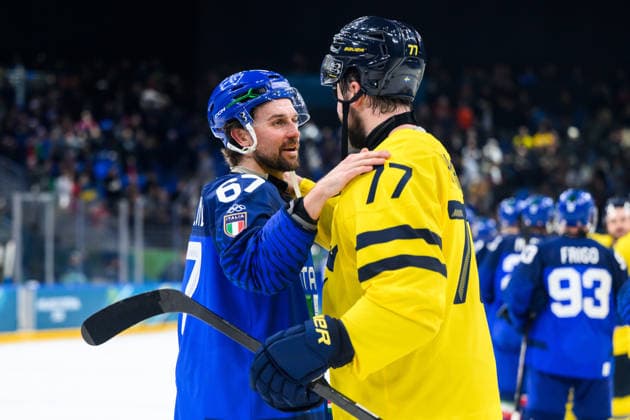 260211 Mikael Frycklund of Italy and Victor Hedman of Sweden after the men s Ice hockey, Eishockey game between Sweden and Italy during day 5 of the 2026 Winter Olympics on February 11, 2026 in Milan. Photo: Carl Sandin BILDBYRAN kod CS CS0870 ishockey ice hockey Olympic Games, Olympische Spiele, Olympia, OS olympics winter olympics os ol olympiska spel vinter-os olympiske leker milano cortina 2026 milan cortina 2026 milano cortina 2026 olympic games milano cortina 2026 winter olympic games milano cortina-os milano cortina-ol vinter-ol 5 bbeng sverige sweden italien italy *** 260211 Mikael Frycklund of Italy and Victor Hedman of Sweden after the men s ice hockey game between Sweden and Italy during day 5 of the 2026 Winter Olympics on February 11, 2026 in Milan Photo Carl Sandin BILDBYRAN kod CS CS0870 ishockey ice hockey olympic games olympics winter olympics os ol olympiska spel vinter os olympiske leker milano cortina 2026 milan cortina 2026 milano cortina 2026 olympic games milano cortina 2026 winter olympic games milano cortina os milano cortina ol vinter ol 5 bbeng sverige sweden italien italy  Copyright: CARLxSANDIN BB260211CS219