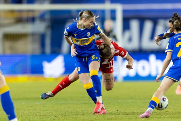 Google Pixel Womens Bundesliga FC Carl Zeiss Jena vs FC Bayern Munich Jena 11 02 2026 Georgia Stanway 31 FC Bayern Munich vs Nike Andersson 6 FC Carl Zeiss Jena Google Pixel Womens Bundesliga FC Carl Zeiss Jena vs FC Bayern Munich ad hoc arena at Ernst Abbe Sportfeld 11 02 2026 DFB REGULATIONS PROHIBIT ANY USE OF PHOTOGRAPHS AS IMAGE SEQUENCES AND OR QUASI VIDEO Copyright: xBEAUTIFULxSPORTS Duehringx