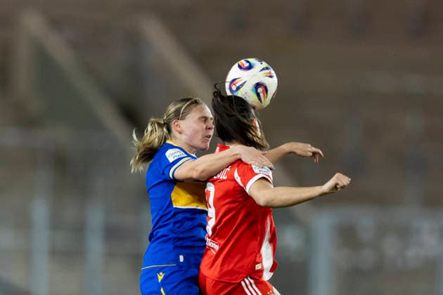 Google Pixel Womens Bundesliga FC Carl Zeiss Jena vs FC Bayern Munich Jena 11 02 2026 Lara Schenk 18 FC Carl Zeiss Jena vs Jovana Damnjanovi 9 FC Bayern Munich Google Pixel Womens Bundesliga FC Carl Zeiss Jena vs FC Bayern Munich ad hoc arena at Ernst Abbe Sportfeld 11 02 2026 DFB REGULATIONS PROHIBIT ANY USE OF PHOTOGRAPHS AS IMAGE SEQUENCES AND OR QUASI VIDEO Copyright: xBEAUTIFULxSPORTS Duehringx