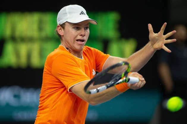 February 11, 2026, Frisco, Texas, USA: ALEX MICHELSEN (USA) hits the ball during a menÃ¢â‚¬â ¢s singles match at 2026 Nexo Dallas Open at The Ford Center at The Star in Frisco, Texas.Alejandro Davidovich Fokina defeated Alex Michelson 6:4, 6:4. Frisco USA - ZUMAh193 20260211_zsp_h193_079 Copyright: xDanielxMcGregor-Huyerx