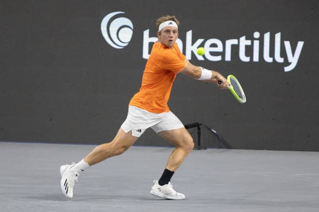 February 11, 2026, Frisco, Texas, USA: ALEJANDRO DAVIDOVICH FOKINA (ESP) hits the ball during a menÃ¢â‚¬â ¢s singles match at 2026 Nexo Dallas Open at The Ford Center at The Star in Frisco, Texas.Alejandro Davidovich Fokina defeated Alex Michelson 6:4, 6:4. Frisco USA - ZUMAh193 20260211_zsp_h193_082 Copyright: xDanielxMcGregor-Huyerx
