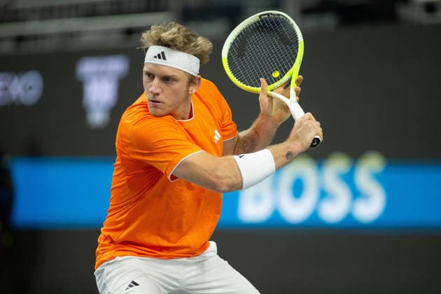 February 11, 2026, Frisco, Texas, USA: ALEJANDRO DAVIDOVICH FOKINA (ESP) hits the ball during a menÃ¢â‚¬â ¢s singles match at 2026 Nexo Dallas Open at The Ford Center at The Star in Frisco, Texas.Alejandro Davidovich Fokina defeated Alex Michelson 6:4, 6:4. Frisco USA - ZUMAh193 20260211_zsp_h193_086 Copyright: xDanielxMcGregor-Huyerx