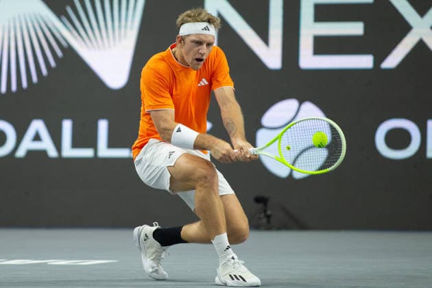 February 11, 2026, Frisco, Texas, USA: ALEJANDRO DAVIDOVICH FOKINA (ESP) hits the ball during a menÃ¢â‚¬â ¢s singles match at 2026 Nexo Dallas Open at The Ford Center at The Star in Frisco, Texas.Alejandro Davidovich Fokina defeated Alex Michelson 6:4, 6:4. Frisco USA - ZUMAh193 20260211_zsp_h193_092 Copyright: xDanielxMcGregor-Huyerx