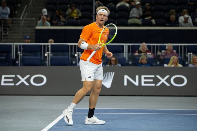 February 11, 2026, Frisco, Texas, USA: ALEJANDRO DAVIDOVICH FOKINA (ESP) reacts during a menÃ¢â‚¬â ¢s singles match at 2026 Nexo Dallas Open at The Ford Center at The Star in Frisco, Texas.Alejandro Davidovich Fokina defeated Alex Michelson 6:4, 6:4. Frisco USA - ZUMAh193 20260211_zsp_h193_099 Copyright: xDanielxMcGregor-Huyerx